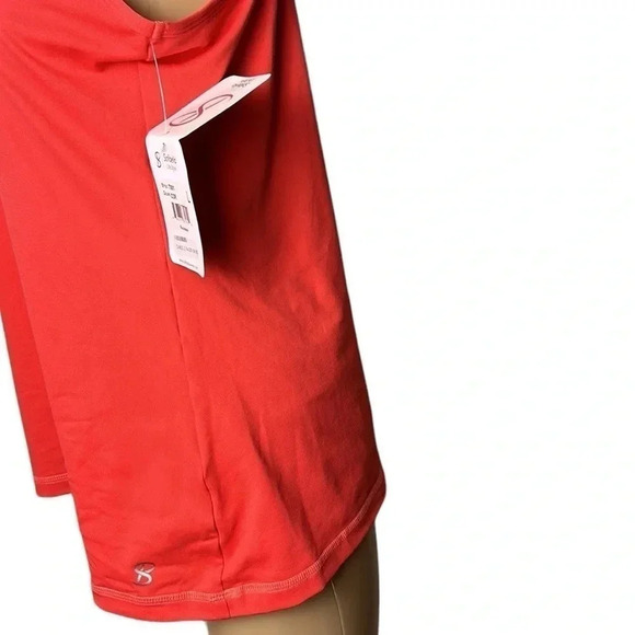 NWT VTG SOFIBELLA V -Neck racer back coral tank top . Activewear . Made in USA - Picture 7 of 12